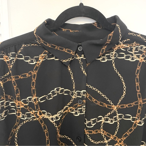 Monki chain print shirt size M oversized - Picture 3 of 5